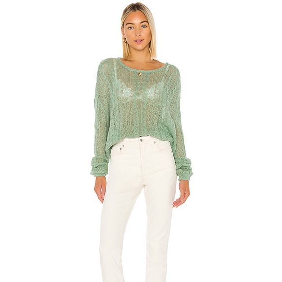 NEW Free People Angel Soft Pullover in Mint - Picture 4 of 9
